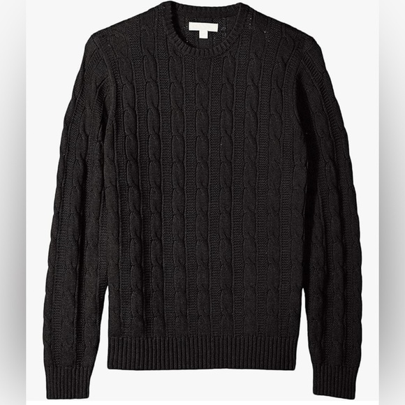 Goodthreads Black Crewneck Cable Knit Sweater - Picture 1 of 5